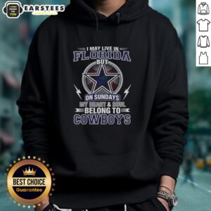 Blue Dallas Cowboys hoodie with 'My Heart and Soul Belong to Cowboys' text, perfect for NFL fans living in Florida.