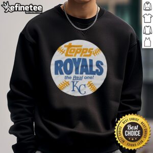 Alt Text: Awesome Kansas City Royals MLB X Topps Baseball sweatshirt featuring vibrant team colors and logo design.