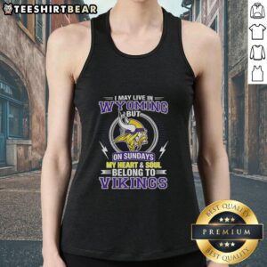 Pretty Minnesota Vikings NFL tank top featuring 'My heart and soul belong to Vikings' design for passionate fans.