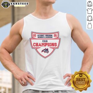 Stony Brook Women's Lacrosse CAA Champions 2026 tank top in vibrant design, perfect for fans and athletes.