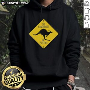 Alt Text: Awesome No Kangaroos in Austria Logo Hoodie showcasing a stylish design with kangaroo graphics, perfect for casual wear.