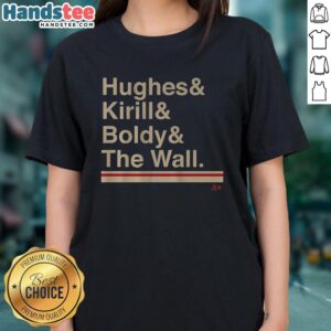 Official Minnesota Hockey tee featuring Ampersand Hughes and Kirill Boldy, perfect for fans and stylish support.