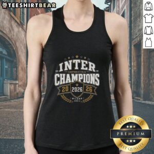 Top Inter Milan Campioni d'Italia 2026 logo tank top featuring vibrant team colors and iconic design.