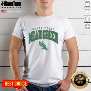 Alt Text: Hot North Texas Mean Green Classic Logo T-Shirt featuring vibrant colors and bold team logo, perfect for fans.