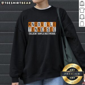 Alt Text: Premium Knoxville Tennessee Talkin Vawls Network Checkerboard Tennessee Volunteers Sweatshirt in vibrant colors.