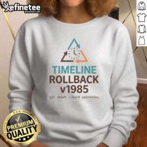 Pretty Timeline Rollback V1985 sweatshirt featuring a stylish design, perfect for casual wear and retro enthusiasts.