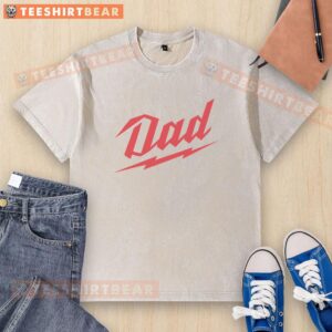 Alt Text: Awesome Dad Lightning Script Washed T-Shirt in trendy design, perfect gift for fathers on any occasion.