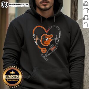 Awesome Baltimore Orioles stethoscope heartbeat hoodie, a perfect blend of sports and style for fans.