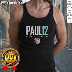 Top Paul 12 Kansas City Current KC logo tank top featuring vibrant design and comfortable fit for fans.