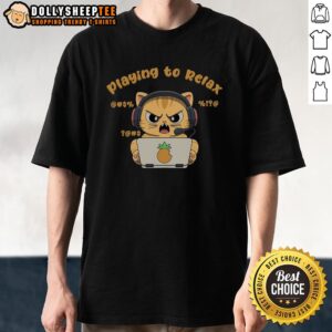 Funny Angry Cat T-Shirt featuring a playful cat design, perfect for relaxed, humorous cat lovers.