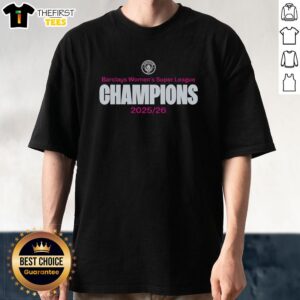 Alt Text: Top Manchester City Barclays Women's Super League Champions 2026 T-Shirt featuring team colors and logo design.
