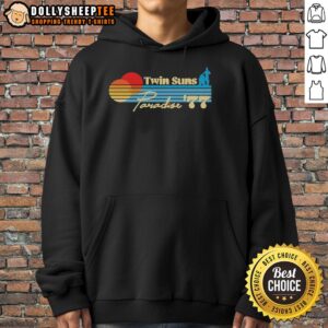 Top Twin Suns Paradise 1977 vintage hoodie featuring retro design and vibrant colors, perfect for nostalgic fashion lovers.