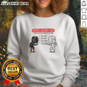 Alt Text: Awesome Intelligence Test Eye Am Your Father Sweatshirt featuring a humorous design for fans of Star Wars.
