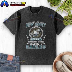 Awesome Philadelphia Eagles NFL washed t-shirt showcasing pride for Eagles fans living in New Jersey on Sundays.