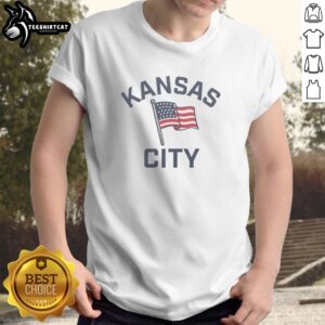 Good Kansas City USA flag T-shirt featuring vibrant colors and a stylish design, perfect for Kansas City fans.