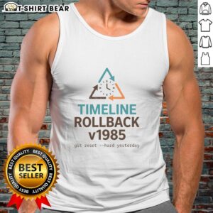 Original Timeline Rollback V1985 Tank Top featuring retro design and vibrant colors, perfect for vintage fashion enthusiasts.