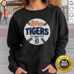 Good Detroit Tigers MLB X Topps Baseball The Real One sweatshirt featuring team logo and stylish design.
