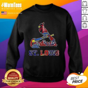 Alt Text: Original St. Louis Cardinals MLB sweatshirt featuring the iconic St. Louis sports teams logo in vibrant colors.