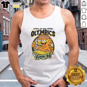 Alt Text: Awesome Team USA Ivory Tank Top for women featuring stylish design, perfect for summer events and patriotic celebrations.