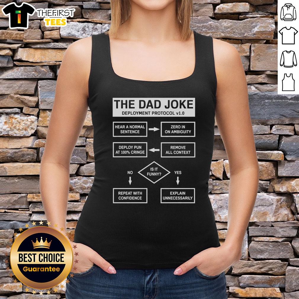 original-dad-jokes-deployment-protocol-tank-top Original Dad Jokes Deployment Protocol Tank Top featuring a humorous graphic, perfect for dad joke enthusiasts.