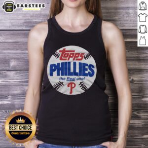 Alt Text: Original Philadelphia Phillies MLB X Topps Baseball tank top featuring vibrant team graphics and comfortable fit.
