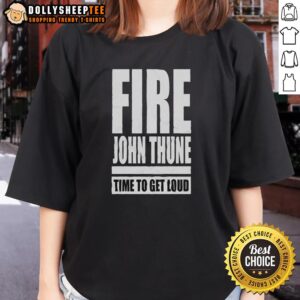 Vintage ladies tee featuring 'Top Fire John Thune Anti-Rhino' design, perfect for bold political statement and style.