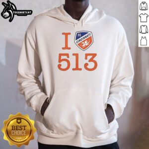 Good Ted Karras FC Cincinnati 513 Day hoodie featuring the Cincy logo, perfect for fans and stylish supporters.