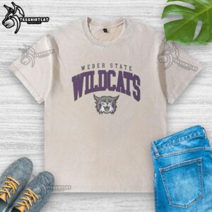 Alt Text: Awesome Weber State Wildcats classic logo washed t-shirt featuring vibrant colors and comfortable fit.