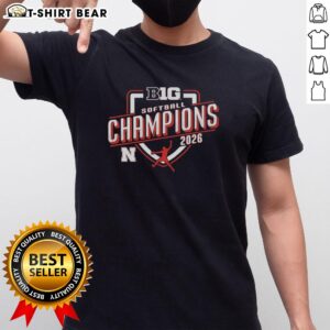 Good Nebraska Cornhuskers Big Ten Champs 2026 Softball T-Shirt featuring bold team graphics and vibrant colors.