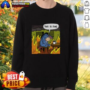 Good Stuffed Donkey This Is Fine Meme Sweatshirt featuring a cute donkey in a humorous design, perfect for meme lovers.
