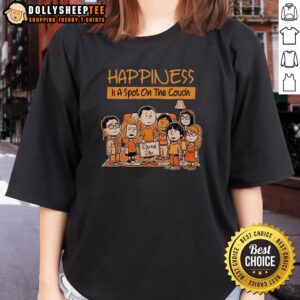 Good Happiness Is A Spot On The Couch Eternal Dibs Ladies Tee showcasing a cozy, stylish design for relaxed wear.