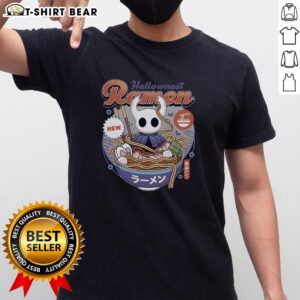 Vintage Hallownest Ramen T-Shirt featuring a unique design inspired by the popular game, perfect for gamers and ramen lovers.