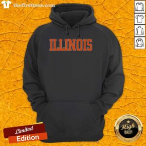 Good Illinois Throwback Classic Team Sports Varsity Hoodie in navy blue, featuring a retro logo and stylish design.