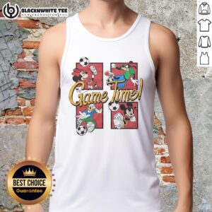 Nice Mickey and Friends Game Time tank top featuring vibrant colors and fun character graphics for Disney fans.