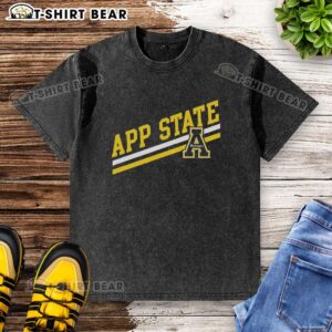 Top App State Sideline Washed T-Shirt in navy blue, featuring the App State logo, perfect for fans and casual wear.