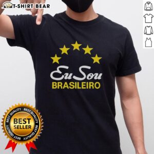 Good Eu Sou Brasileiro Brazil Five Stars T-Shirt featuring vibrant design and patriotic colors for proud Brazilian fans.