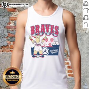 Top Mitchell & Ness cream Atlanta Braves Step Back Up tank top featuring logo and stylish design for fans.