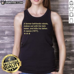 Stylish tank top featuring a review of a poorly rated Star Wars movie, perfect for fans and casual wear.