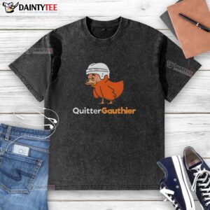Nice Quitter Gauthier Duck Hockey washed t-shirt featuring a vibrant graphic and comfortable fit for hockey fans.