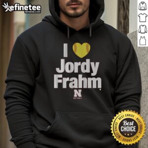 Nice Nebraska Softball I Heart Jordy Frahm Hoodie featuring a stylish design and vibrant colors, perfect for fans.