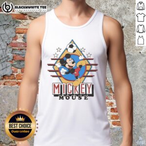 Cute Mickey Mouse soccer tank top featuring vibrant colors, perfect for kids and Disney fans on the field.