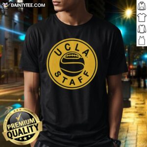Alt Text: Premium UCLA Staff Basketball 2026 logo retro T-shirt featuring classic design and vibrant colors for fans.