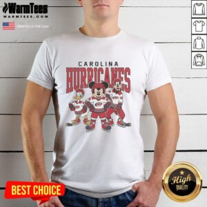 Pretty Carolina Hurricanes Disney Team Ice Hockey T-Shirt featuring vibrant graphics and team logo for fans.