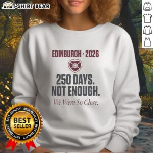 Official Hearts 250 Days Top Heartbreak Scottish Premiership Final Day 2026 Sweatshirt featuring team logo and vibrant design.