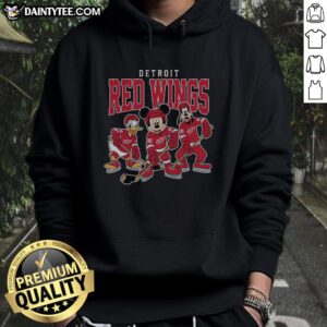 Pretty Detroit Red Wings Disney team ice hockey hoodie featuring vibrant colors and stylish design for fans.