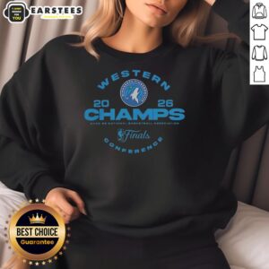 Alt Text: Original Minnesota Timberwolves Western Conference Basketball Champions NBA Final 2025-26 sweatshirt design.