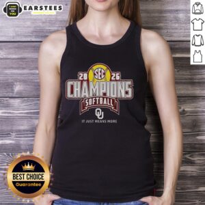 Good Oklahoma Softball Back-to-Back SEC Regular Season 2026 Champions tank top featuring team colors and logo.