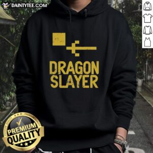 Stylish Nice Dragon Slayer Logo Hoodie featuring a bold dragon slayer graphic, perfect for fans of fantasy apparel.