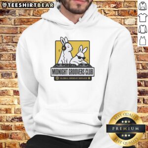 Nice DJ Bunny's Midnight Groovers Club hoodie featuring vibrant designs, perfect for global groove enthusiasts.