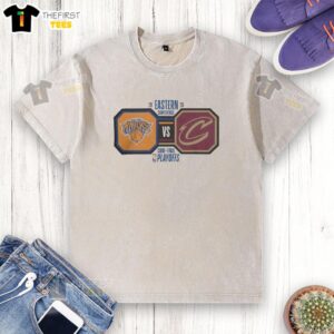 Awesome New York Knicks vs Cleveland Cavaliers 2026 Eastern Conference Final NBA Playoffs washed t-shirt design.